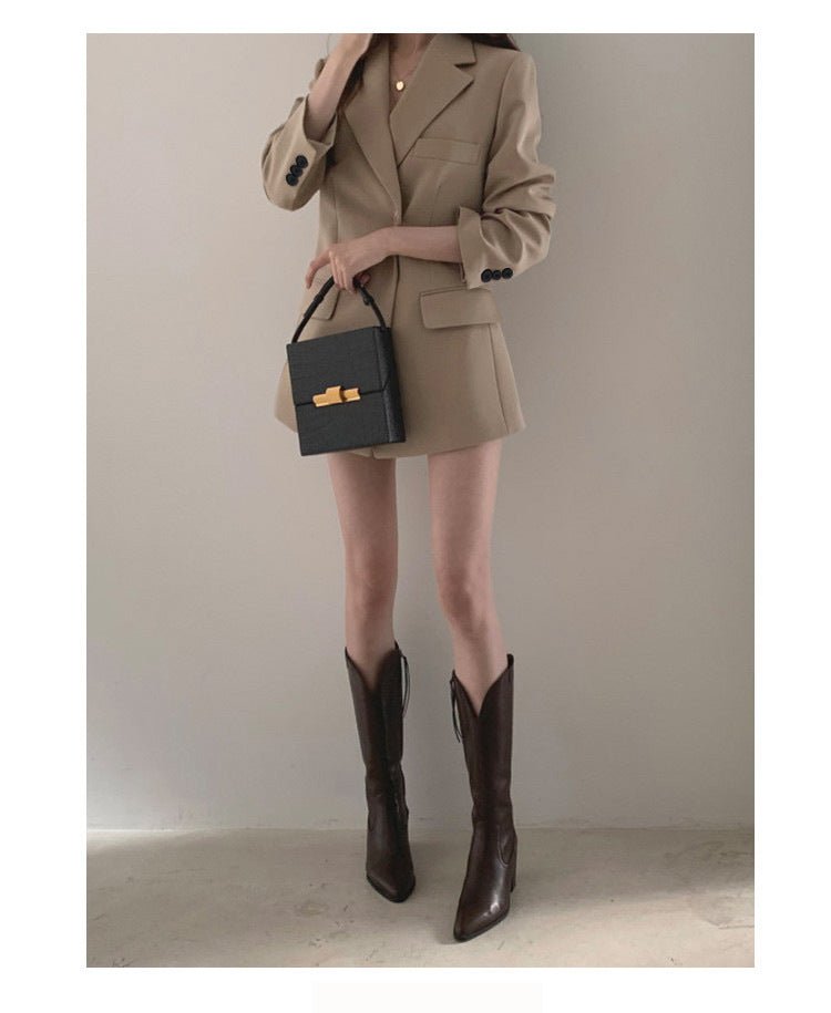 Suit jacket Korean version retro Office Jacket outer wear trendy Jacket - Negative Apparel