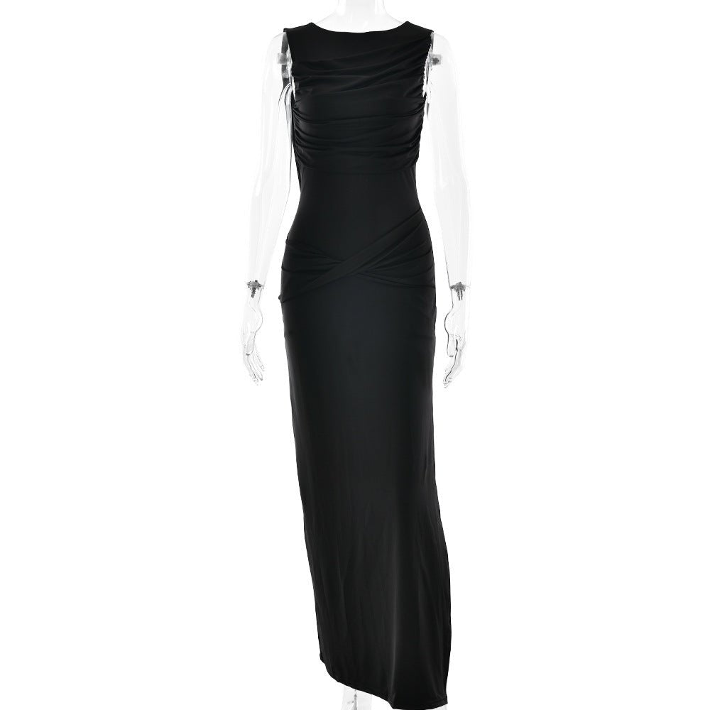 Summer 2025 Elegant Street Style Halter Dress - Negative Apparel