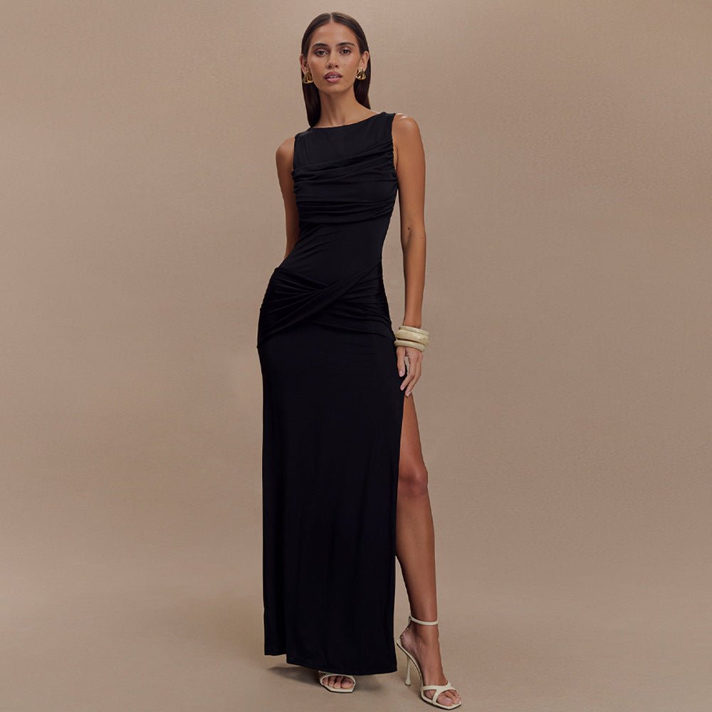 Summer 2025 Elegant Street Style Halter Dress - Negative Apparel