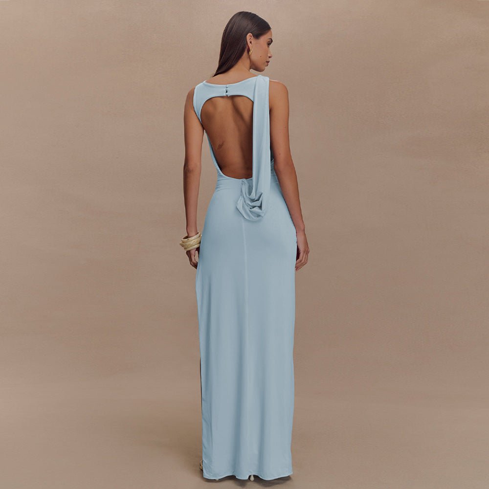 Summer 2025 Elegant Street Style Halter Dress - Negative Apparel