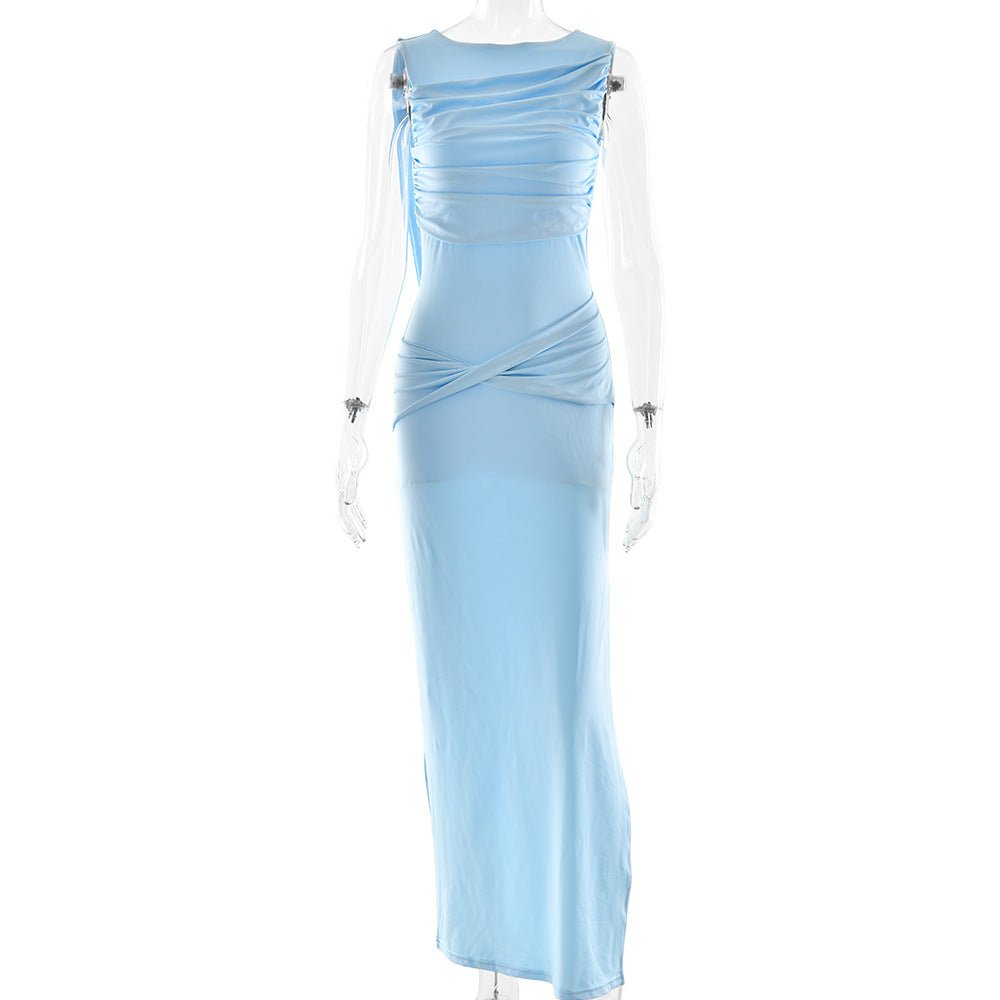 Summer 2025 Elegant Street Style Halter Dress - Negative Apparel