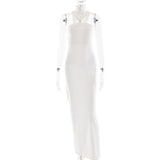 Summer 2025 Milk Silk Halter Neck Dress - Negative Apparel
