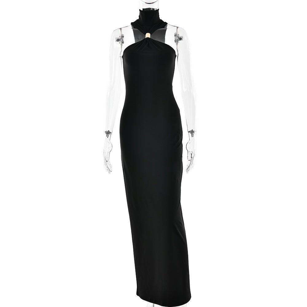 Summer 2025 Milk Silk Halter Neck Dress - Negative Apparel
