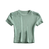 Summer new basic style small round neck short style cami top - Negative Apparel