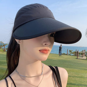Summer new outdoor hollow hat women's fashion leisure large brim sun hat large brim face cover sun protection sun hat - Negative Apparel