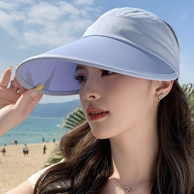 Summer new outdoor hollow hat women's fashion leisure large brim sun hat large brim face cover sun protection sun hat - Negative Apparel