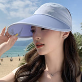 Summer new outdoor hollow hat women's fashion leisure large brim sun hat large brim face cover sun protection sun hat - Negative Apparel