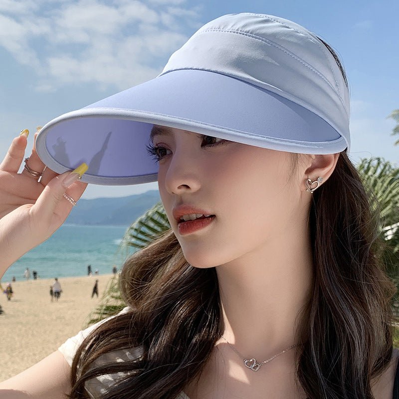Summer new outdoor hollow hat women's fashion leisure large brim sun hat large brim face cover sun protection sun hat - Negative Apparel