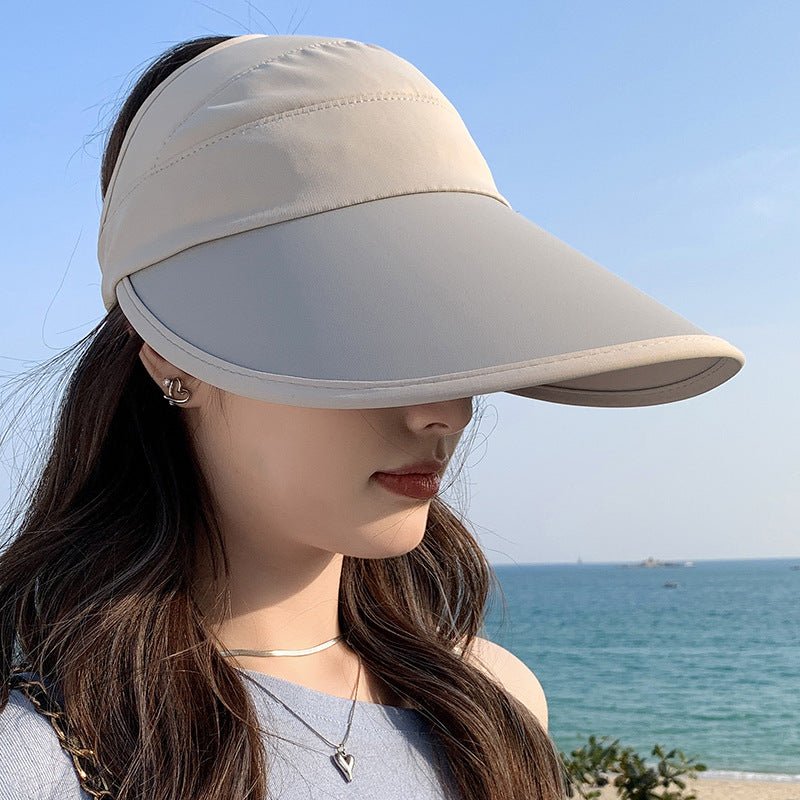Summer new outdoor hollow hat women's fashion leisure large brim sun hat large brim face cover sun protection sun hat - Negative Apparel