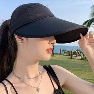Summer new outdoor hollow hat women's fashion leisure large brim sun hat large brim face cover sun protection sun hat - Negative Apparel