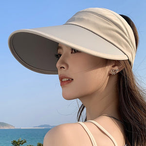 Summer new outdoor hollow hat women's fashion leisure large brim sun hat large brim face cover sun protection sun hat - Negative Apparel