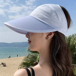 Summer new outdoor hollow hat women's fashion leisure large brim sun hat large brim face cover sun protection sun hat - Negative Apparel