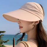 Summer new outdoor hollow hat women's fashion leisure large brim sun hat large brim face cover sun protection sun hat - Negative Apparel
