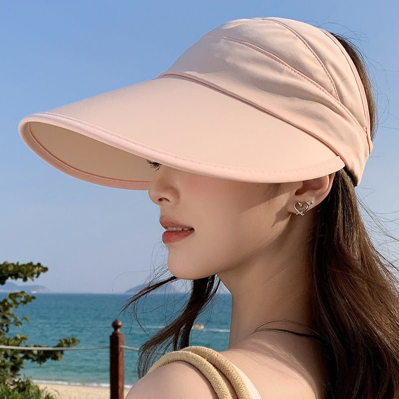 Summer new outdoor hollow hat women's fashion leisure large brim sun hat large brim face cover sun protection sun hat - Negative Apparel