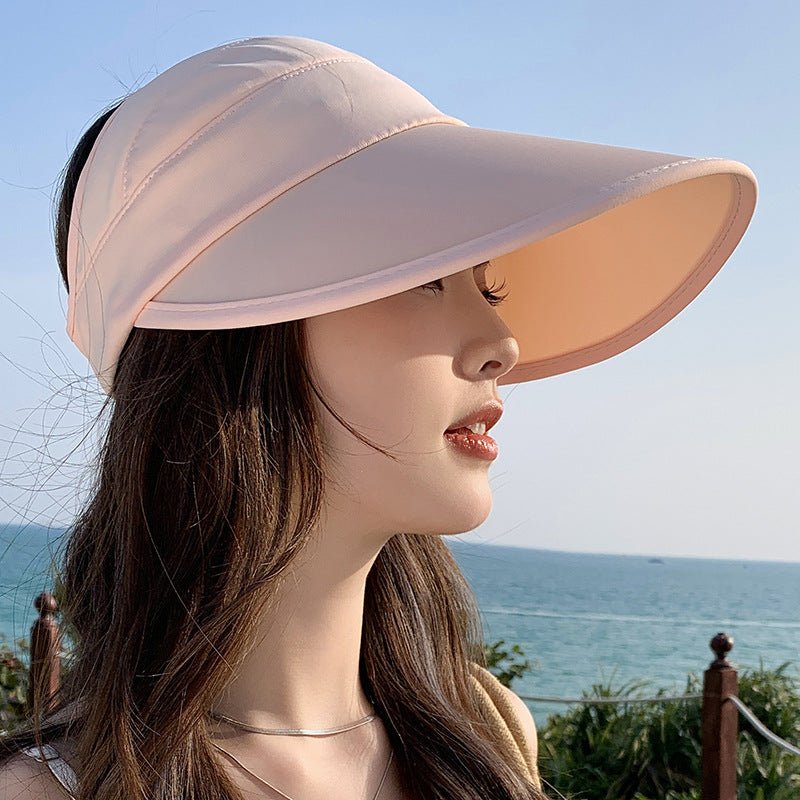 Summer new outdoor hollow hat women's fashion leisure large brim sun hat large brim face cover sun protection sun hat - Negative Apparel