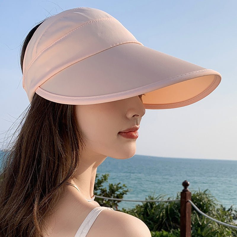 Summer new outdoor hollow hat women's fashion leisure large brim sun hat large brim face cover sun protection sun hat - Negative Apparel