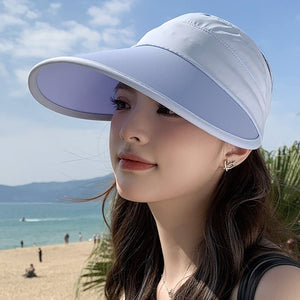 Summer new outdoor hollow hat women's fashion leisure large brim sun hat large brim face cover sun protection sun hat - Negative Apparel