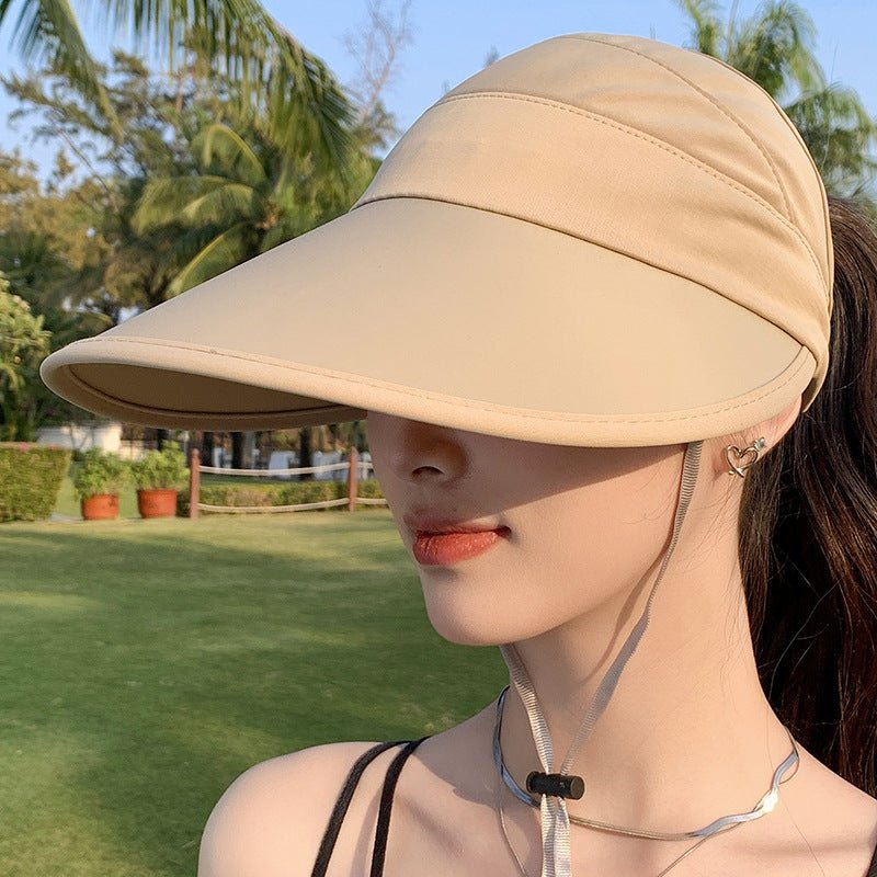 Summer new outdoor hollow hat women's fashion leisure large brim sun hat large brim face cover sun protection sun hat - Negative Apparel