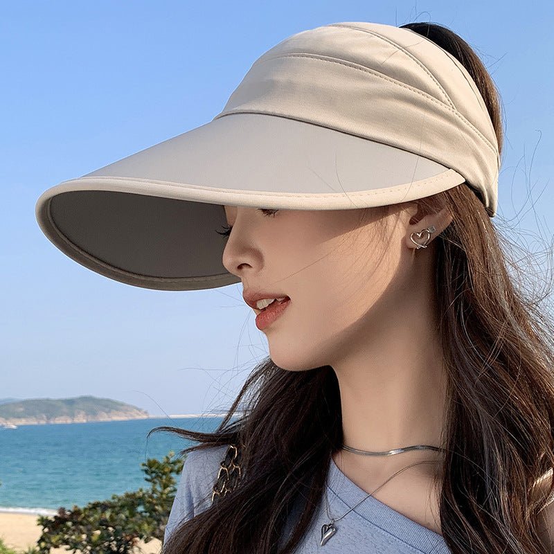 Summer new outdoor hollow hat women's fashion leisure large brim sun hat large brim face cover sun protection sun hat - Negative Apparel