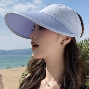 Summer new outdoor hollow hat women's fashion leisure large brim sun hat large brim face cover sun protection sun hat - Negative Apparel