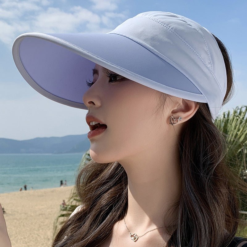 Summer new outdoor hollow hat women's fashion leisure large brim sun hat large brim face cover sun protection sun hat - Negative Apparel