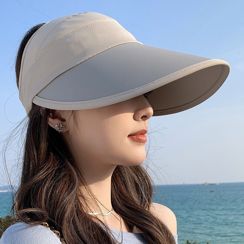 Summer new outdoor hollow hat women's fashion leisure large brim sun hat large brim face cover sun protection sun hat - Negative Apparel