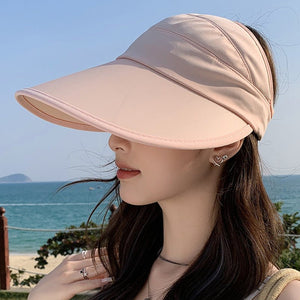Summer new outdoor hollow hat women's fashion leisure large brim sun hat large brim face cover sun protection sun hat - Negative Apparel