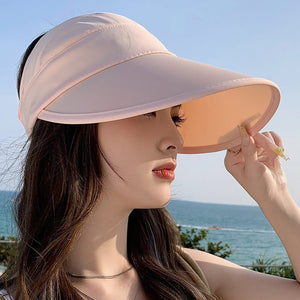 Summer new outdoor hollow hat women's fashion leisure large brim sun hat large brim face cover sun protection sun hat - Negative Apparel