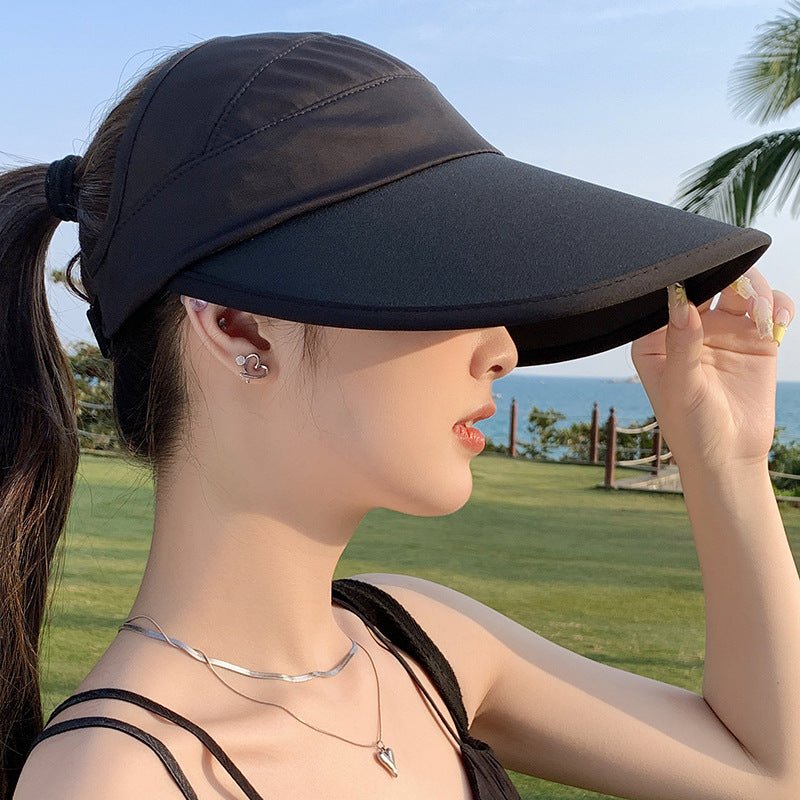 Summer new outdoor hollow hat women's fashion leisure large brim sun hat large brim face cover sun protection sun hat - Negative Apparel