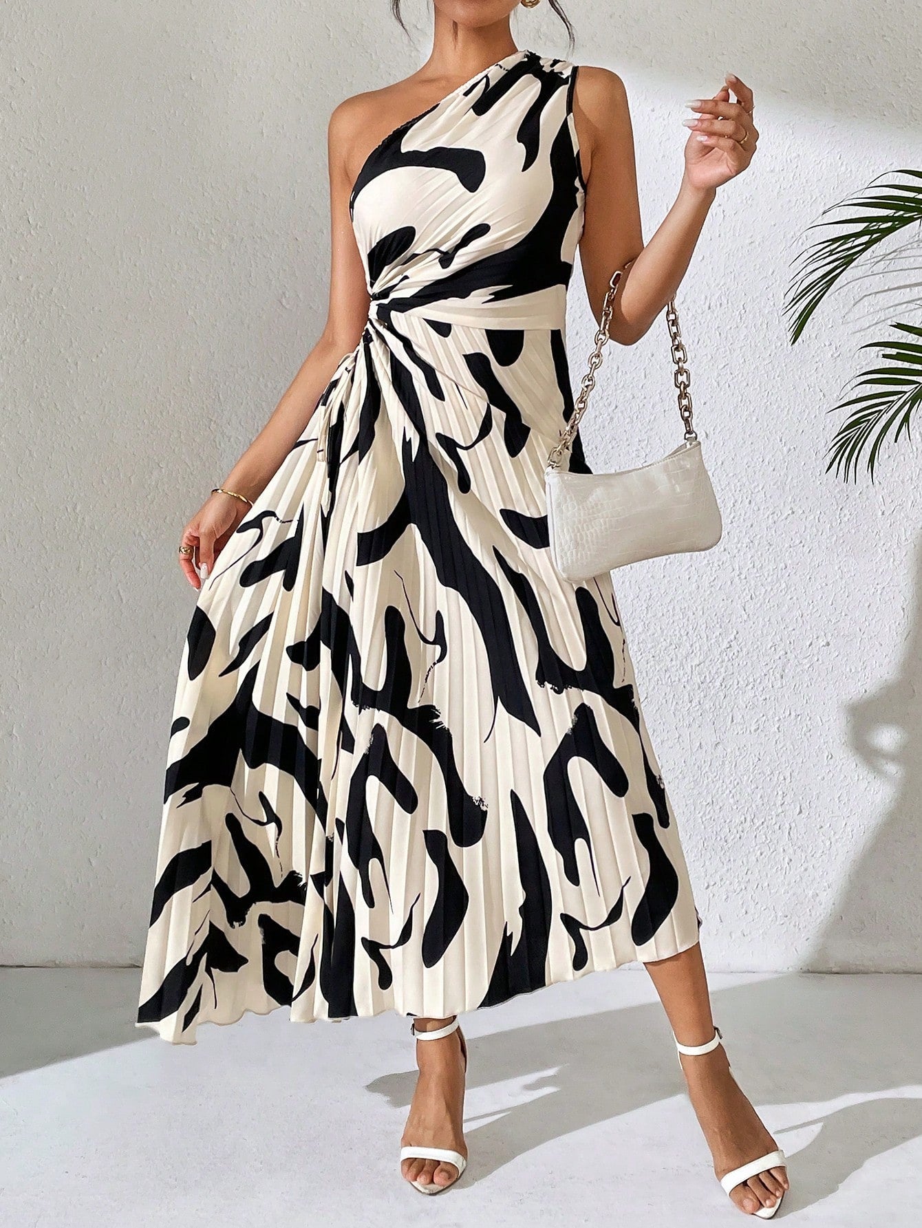 Summer Off - Shoulder Hollow - Out Printed Dress Maxi Women Outfit - Negative Apparel