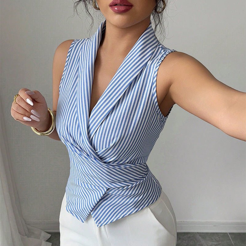 Summer strap waist slim vest shirt ebay women's clothing - Negative Apparel