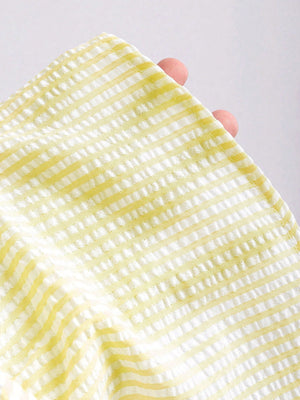 Summer Stripe Set | V - Neck Crop Top + Lace - Up Wide Pants - Negative Apparel