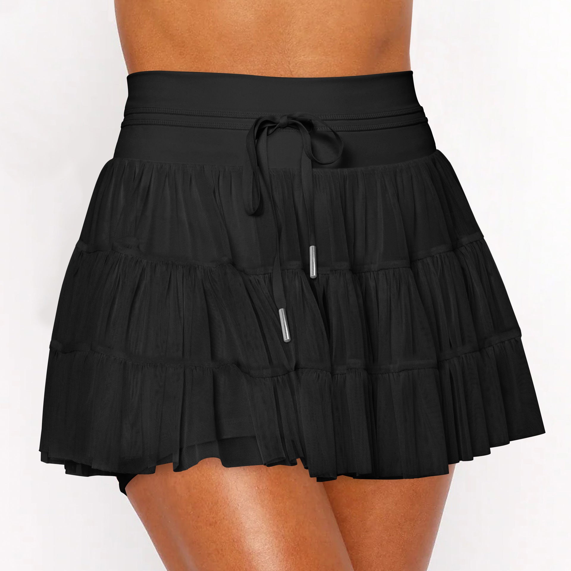 Summer Sweet Mesh Patchwork Skort - Safety Shorts with Skirt Overlay - Negative Apparel