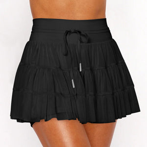 Summer Sweet Mesh Patchwork Skort - Safety Shorts with Skirt Overlay - Negative Apparel