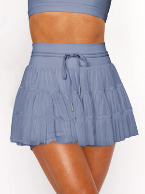 Summer Sweet Mesh Patchwork Skort - Safety Shorts with Skirt Overlay - Negative Apparel