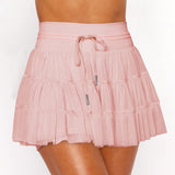 Summer Sweet Mesh Patchwork Skort - Safety Shorts with Skirt Overlay - Negative Apparel