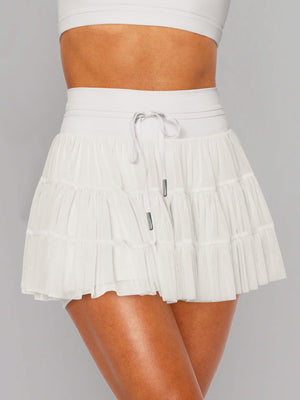 Summer Sweet Mesh Patchwork Skort - Safety Shorts with Skirt Overlay - Negative Apparel