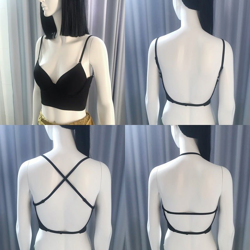 Summer versatile underwear for women with thin style, U - shaped vest style, soft steel ring, side breasts, bra - Negative Apparel