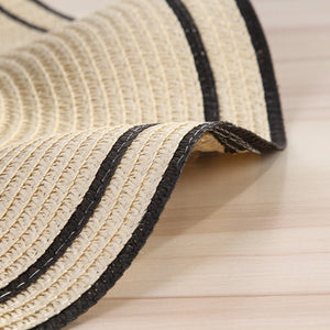 Summer wide brim hat wavy edge bow straw hat ladies beach sunshade wide brim hat manufacturers wholesale - Negative Apparel