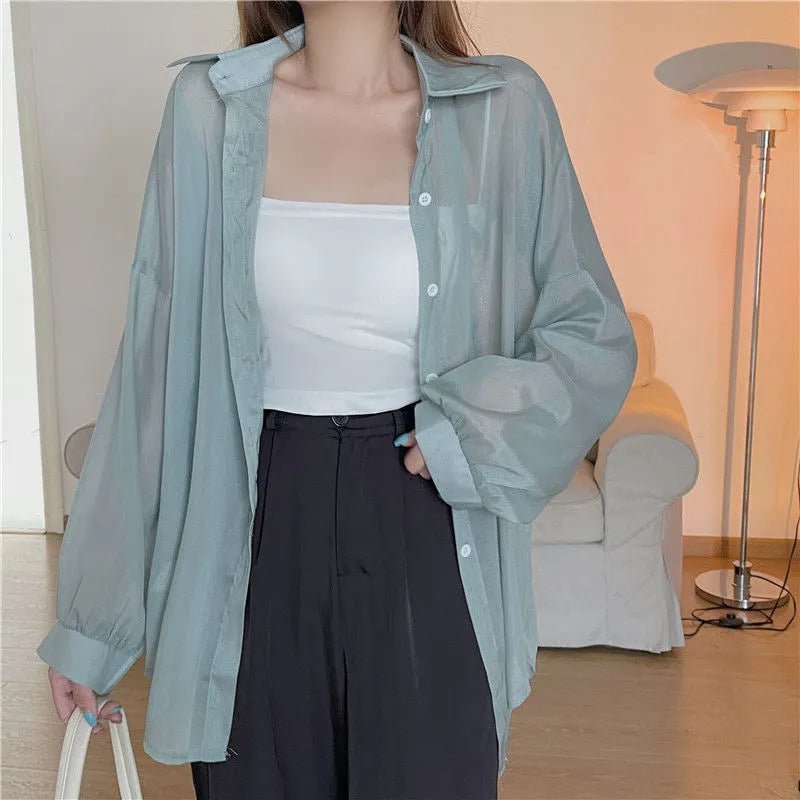 Sun protection clothing shirt women thin outerwear summer new design chiffon shirt - Negative Apparel