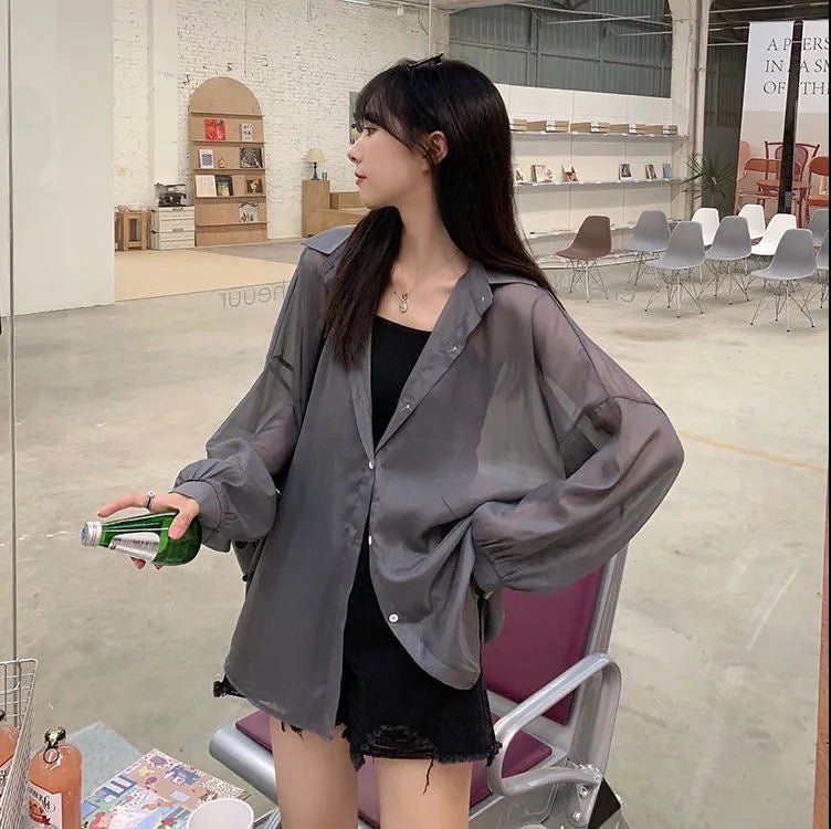 Sun protection clothing shirt women thin outerwear summer new design chiffon shirt - Negative Apparel