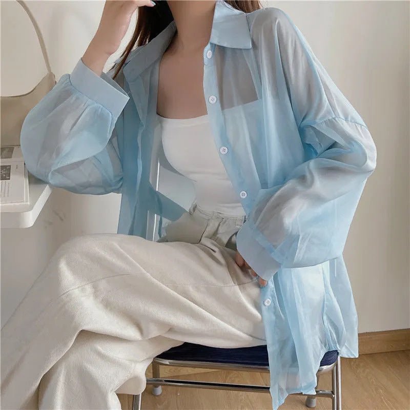Sun protection clothing shirt women thin outerwear summer new design chiffon shirt - Negative Apparel
