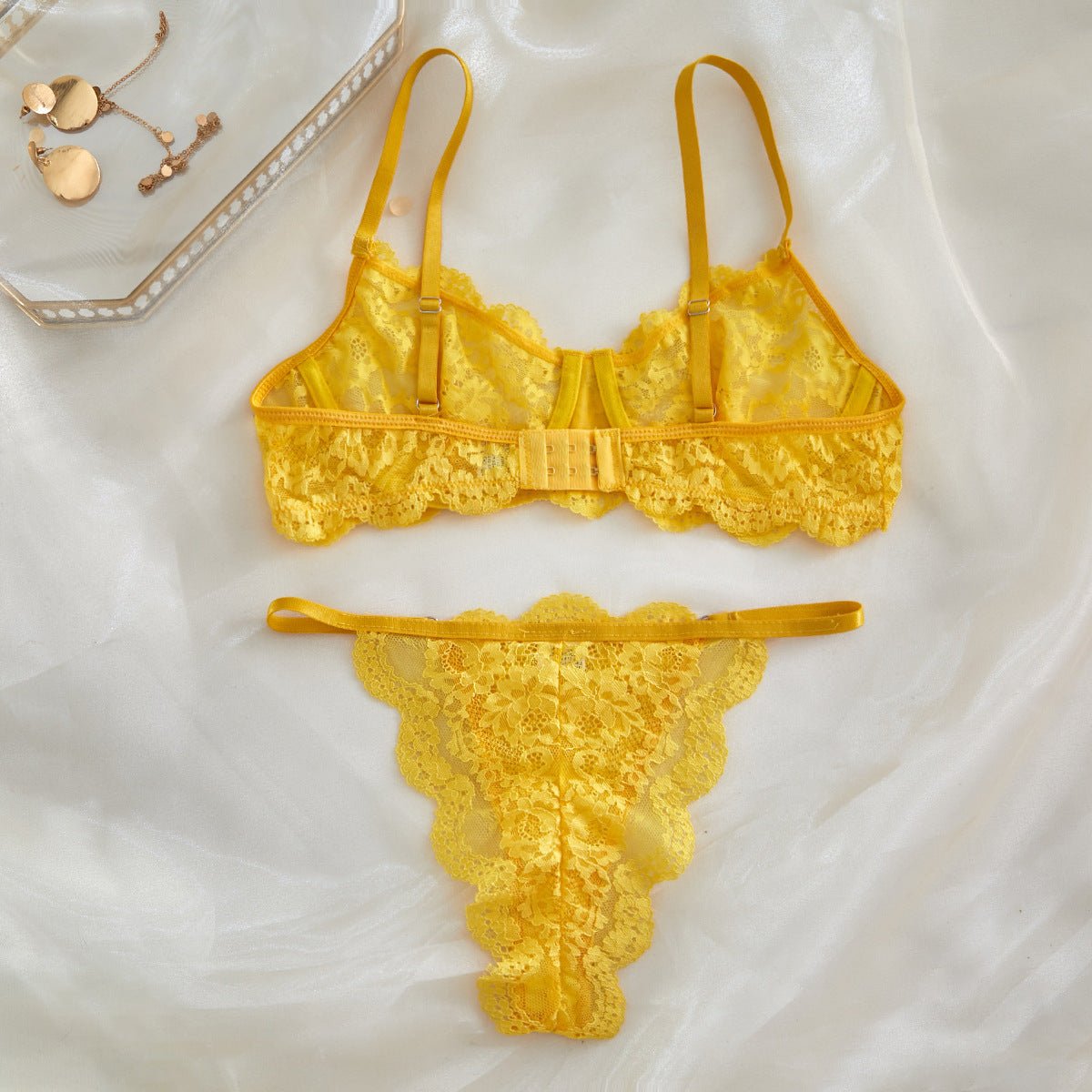 Suspender lace perspective sxy lingerie bra set - Negative Apparel