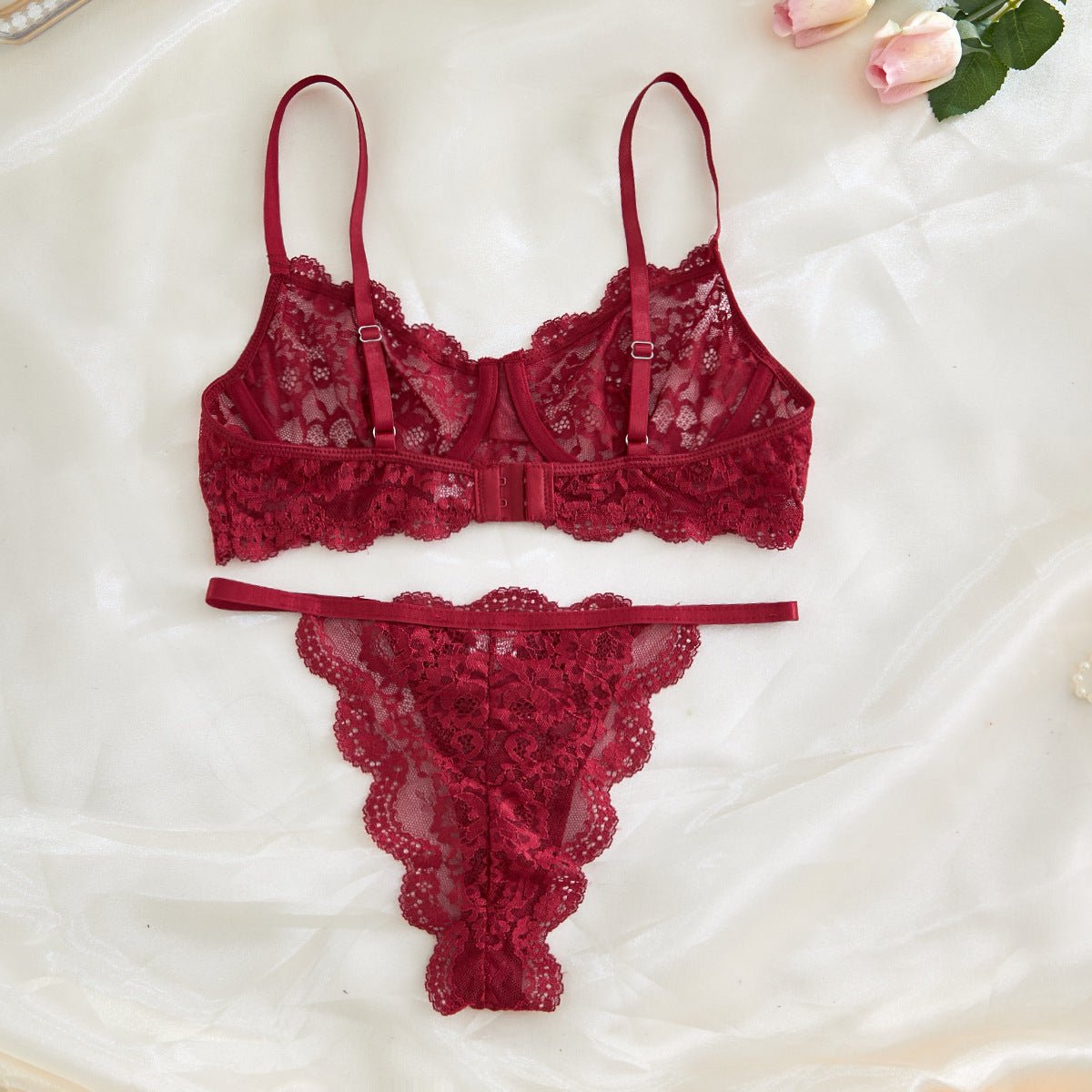 Suspender lace perspective sxy lingerie bra set - Negative Apparel