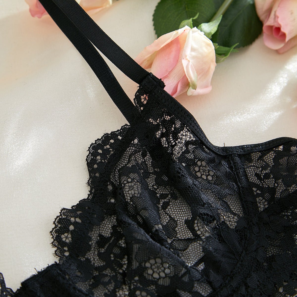 Suspender lace perspective sxy lingerie bra set - Negative Apparel
