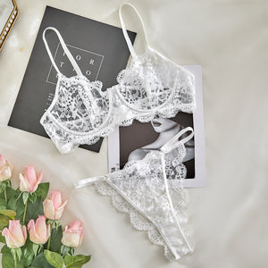 Suspender lace perspective sxy lingerie bra set - Negative Apparel