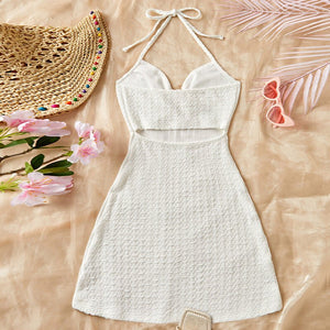 Suspender skirt sexy halter neck mid - length skirt beach - Negative Apparel