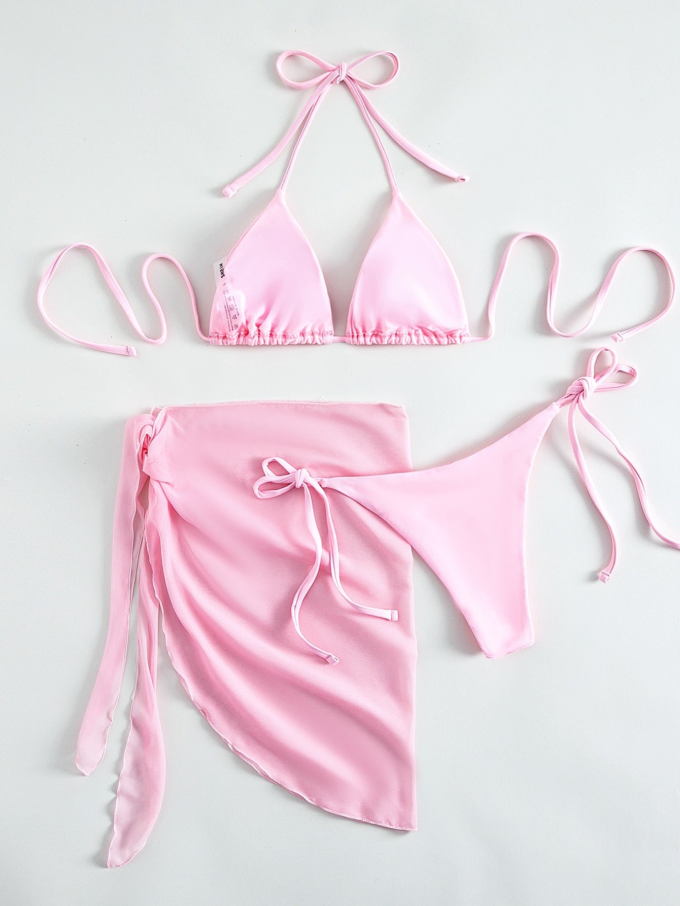 Swim Summer Beach 3pack Drawstring Bikini Swimsuit & Beach Skirt - Negative Apparel