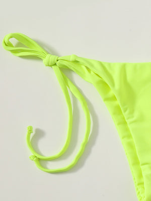 Swim Summer Beach 3pack Neon Lime Triangle Bikini Swimsuit With Beach Skirt - Negative Apparel