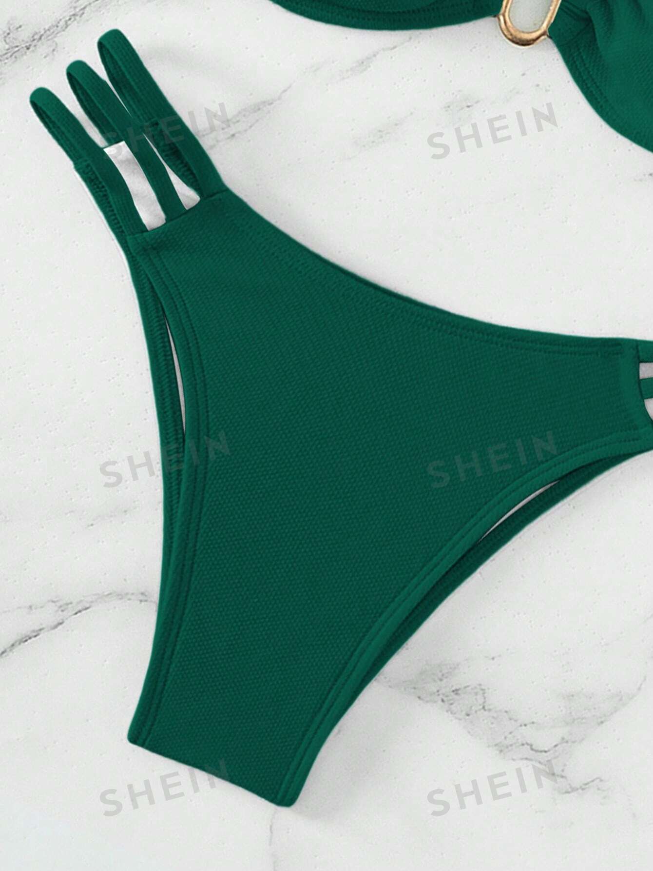 Swim Summer Beach Plain Cut - Out Bikini Set - Negative Apparel